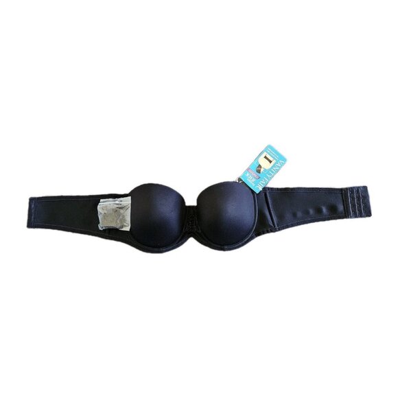 Vanity Fair 38B Black Beauty Back Strapless Bra Removable Straps 74380 Stretch - Picture 15 of 16